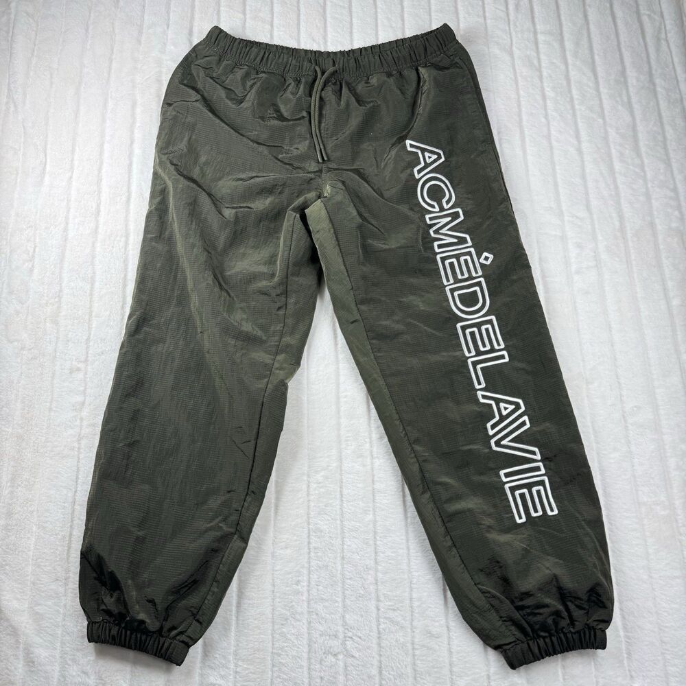 Acme de la Vie Wind Breaker Pants Men's Size 2 XL Olive Embroidery Logo Kpop
